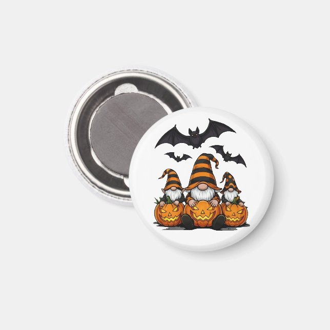 Halloween Gnome Magnet (Vorderseite/Rückseite)