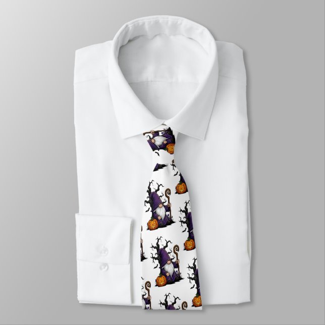 Halloween Gnome Neck Tie Krawatte (Gebunden)