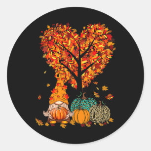 Halloween Gnome Niedlicher Herbstpumpenfallen Holi Runder Aufkleber