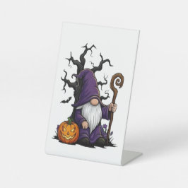 Halloween Gnome Pedestal Sign Sockelschild