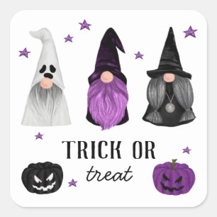 Halloween Gnome und Kürbis.Trick oder Treppe Quadratischer Aufkleber