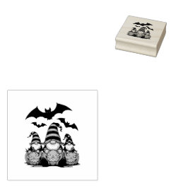 Halloween Gnome Wood Art Stamp Gummistempel