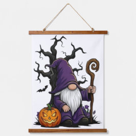 Halloween Gnome Wood Topped Wall Tapestry Wandteppich Mit Holzrahmen