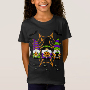 Halloween Gnomen im Spinnennetz mit Spinnen Fleder T-Shirt