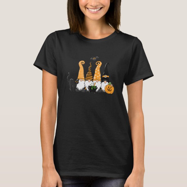 Halloween Gnomes Black Cat Halloween Gnome Truck P T-Shirt (Vorderseite)
