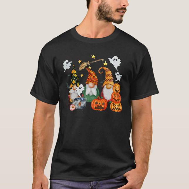 Halloween Gnomes Cute Autumn Pumpkin Fall  Holiday T-Shirt (Vorderseite)
