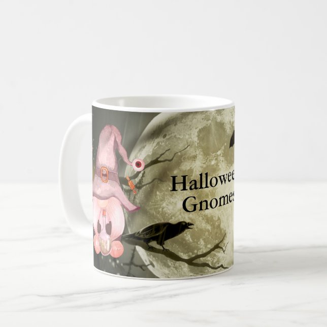 Halloween Gnomes Full Moon Family Kaffeetasse (Vorderseite Links)