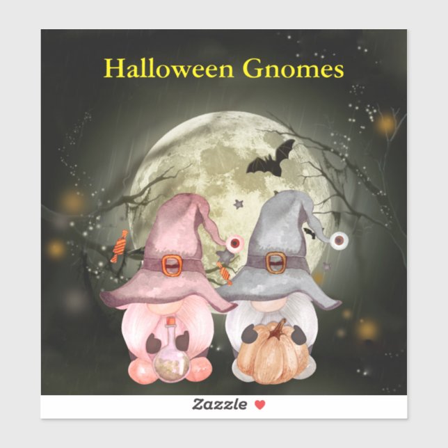 Halloween Gnomes Full Moon Vinyl Aufkleber (Blatt)