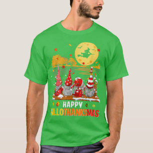 Halloween Gnomes Happy HalloDankeMas Erntedank T-Shirt