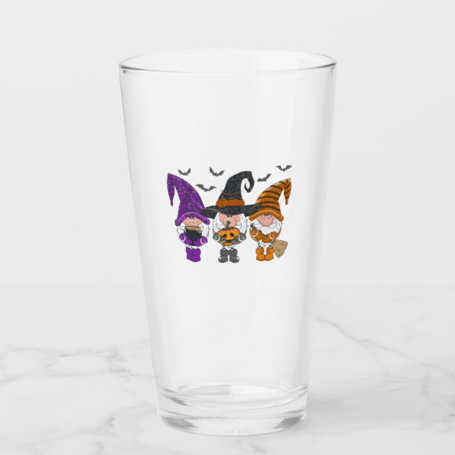 Halloween Gnomes Niedlicher Herbst Glas (Vorderseite)