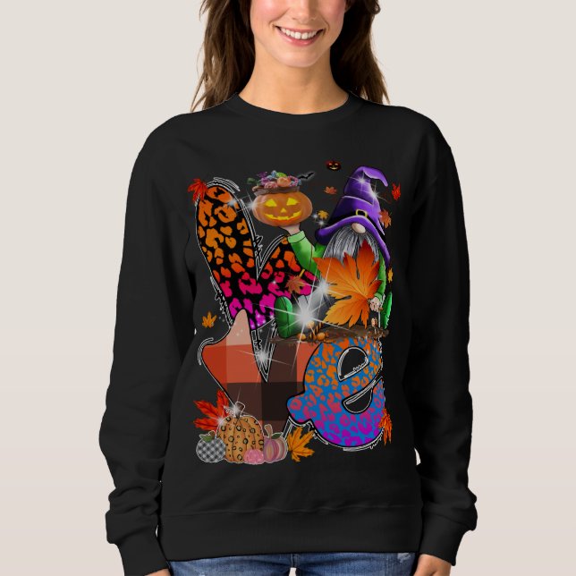 Halloween Gnomes Niedlicher Herbst Pumpkin Fall Fu Sweatshirt (Vorderseite)