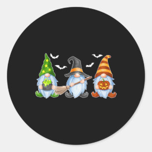 Halloween Gnomes Niedlicher Herbstkürbis Herbst Fu Runder Aufkleber