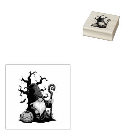 Halloween-Gnomus Holz-Stempel Gummistempel
