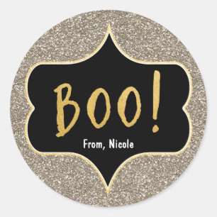 Halloween Gold BOO Golden Glitzer Chic Sticker