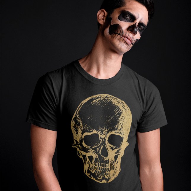 Halloween Gold Skull | T - SHIRT | Männer (Von Creator hochgeladen)