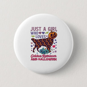 Halloween Golden Retriever_1 Button