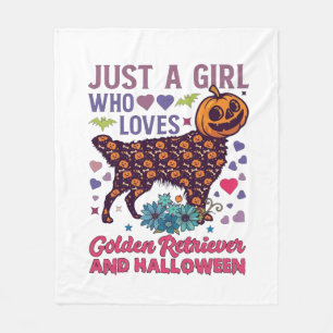 Halloween Golden Retriever_1 Fleecedecke