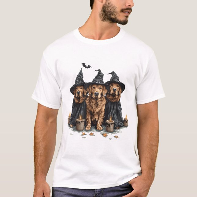 Halloween Golden Retriever Dogs Jack O Lantern T-Shirt (Vorderseite)