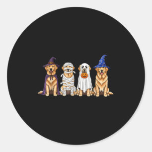 Halloween Golden Retriever Geist Gruselige Hunde L Runder Aufkleber