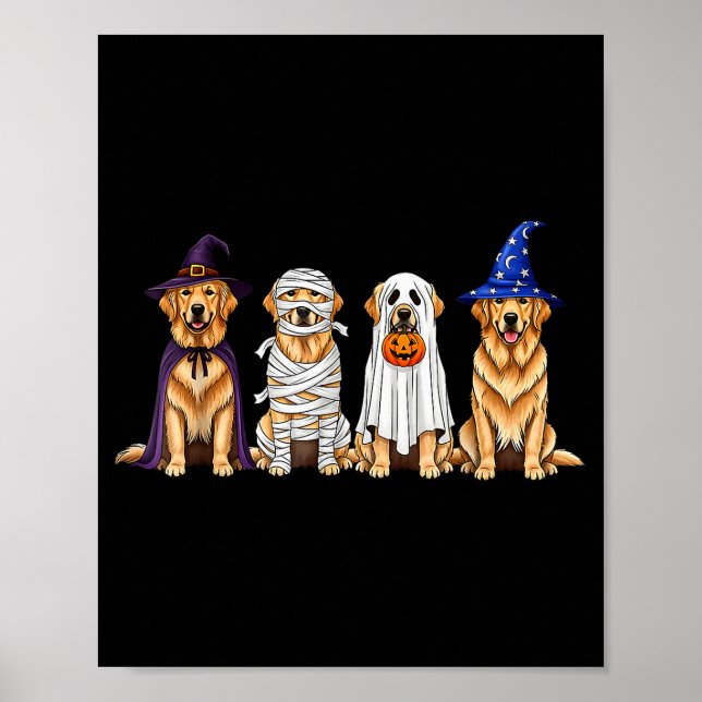 Halloween Golden Retriever Ghost Soky Dog Lovers D Poster (Vorne)