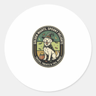 Halloween Golden Retriever Grusel Nacht Club Runder Aufkleber