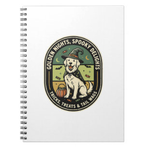 Halloween Golden Retriever Gruseliger Nachtclub Notizblock