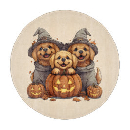Halloween Golden Retriever Hunde Kürbislaterne Schneidebrett