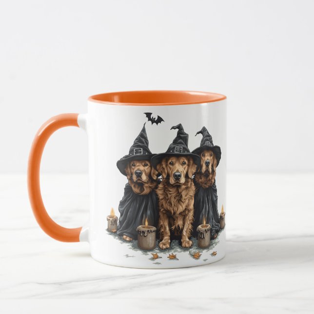Halloween Golden Retriever Hunde Kürbislaterne Tasse (Links)