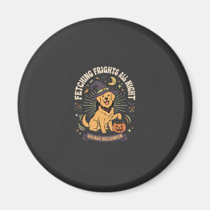 Halloween Golden Retriever Kürbis Unfug Magnet