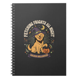 Halloween Golden Retriever Kürbis Unfug Notizblock