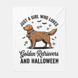 Halloween Golden Retriever Mädchen Hundemutter Vin Fleecedecke
