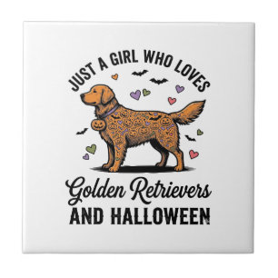 Halloween Golden Retriever Mädchen Hundemutter Vin Fliese