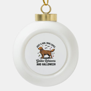Halloween Golden Retriever Mädchen Hundemutter Vin Keramik Kugel-Ornament