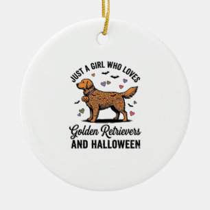 Halloween Golden Retriever Mädchen Hundemutter Vin Keramik Ornament