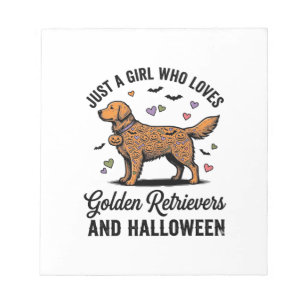 Halloween Golden Retriever Mädchen Hundemutter Vin Notizblock