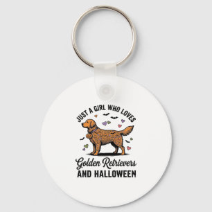 Halloween Golden Retriever Mädchen Hundemutter Vin Schlüsselanhänger