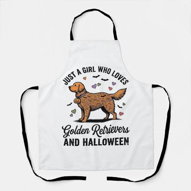 Halloween Golden Retriever Mädchen Hundemutter Vin Schürze (Vorderseite)