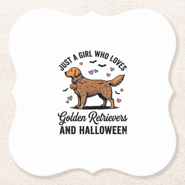 Halloween Golden Retriever Mädchen Hundemutter Vin Untersetzer (Vorderseite)