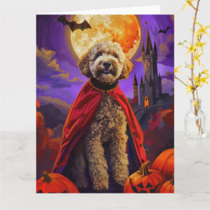 Halloween Goldendoodle Vampire Pumpkins Beängstige Karte