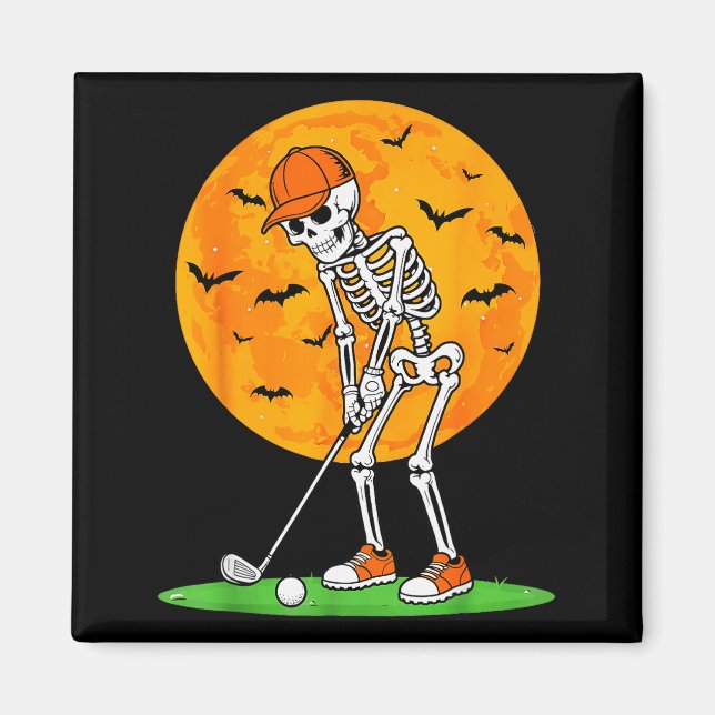 Halloween Golf Skeleton Soky Golfer Halloween Golf Magnet (Vorne)