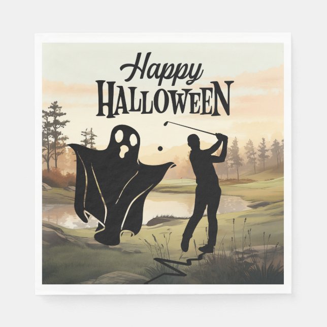 Halloween, Golf T-Shirt: Golf Equipment Napkins Serviette (Vorderseite)