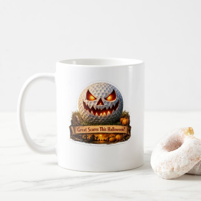 Halloween-Golf-Tasse Kaffeetasse (Mit Donut)