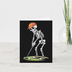 Halloween Golfer Golf Player Skeleton Golf Funny m Karte