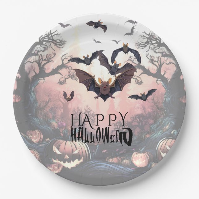 Halloween Gone Batty Pappteller (Vorderseite)