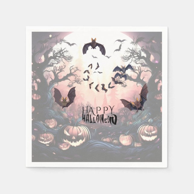 Halloween Gone Batty Serviette (Vorderseite)