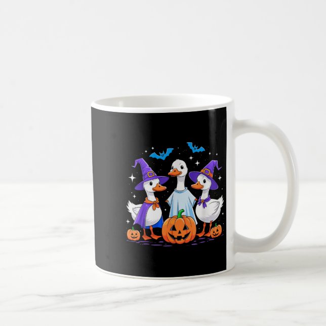 Halloween Goose Ghost Pumpkin Witch Costume Soky F Kaffeetasse (Rechts)