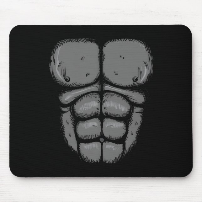 Halloween-Gorilla-Affen-Bauch-Brust-Kostüm Männer  Mousepad (Vorne)