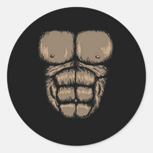 Halloween Gorilla Brustkostüm Niedlicher Affenmusk Runder Aufkleber