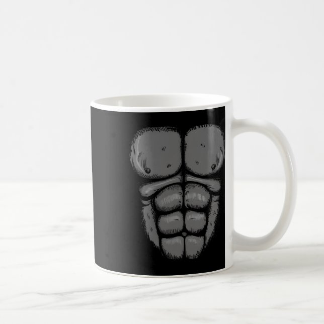 Halloween Gorilla Monkey Bauch Brustkostüm Männer  Kaffeetasse (Rechts)