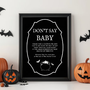 Halloween Goth Baby Shower Say Baby Game nicht Poster